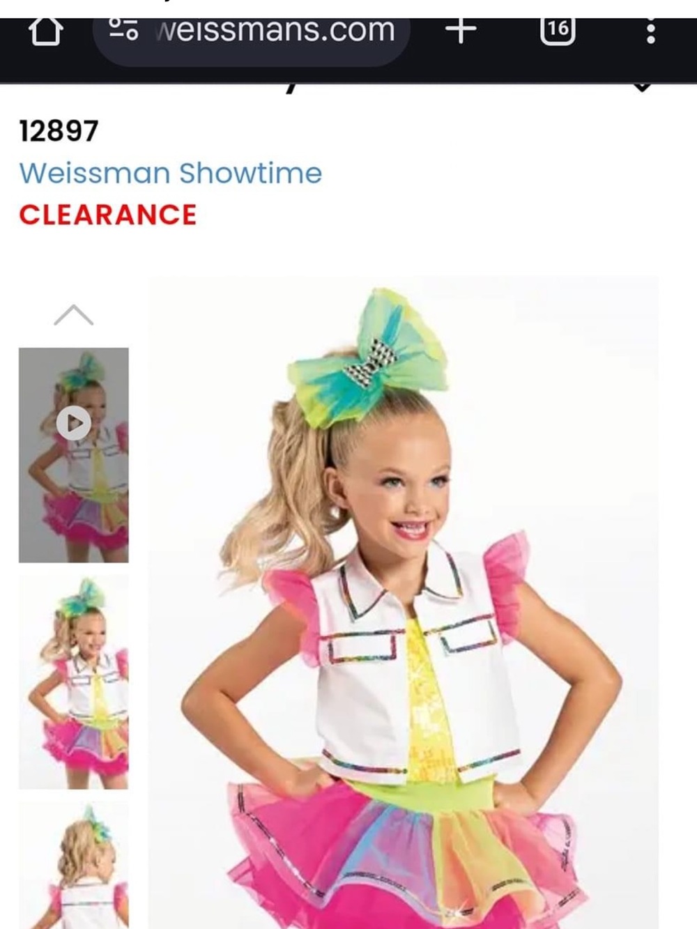 Weissman-Kids Rainbow Dance Costume